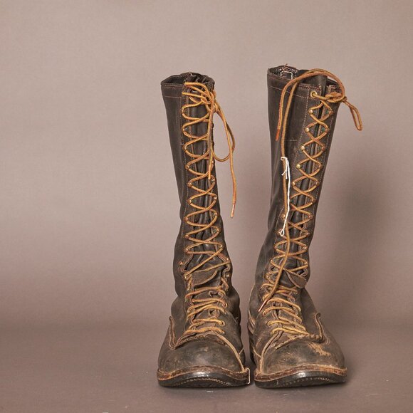 1990s Westco Vibram Sole Pole Climber Logger Black Leather Boots main image 6